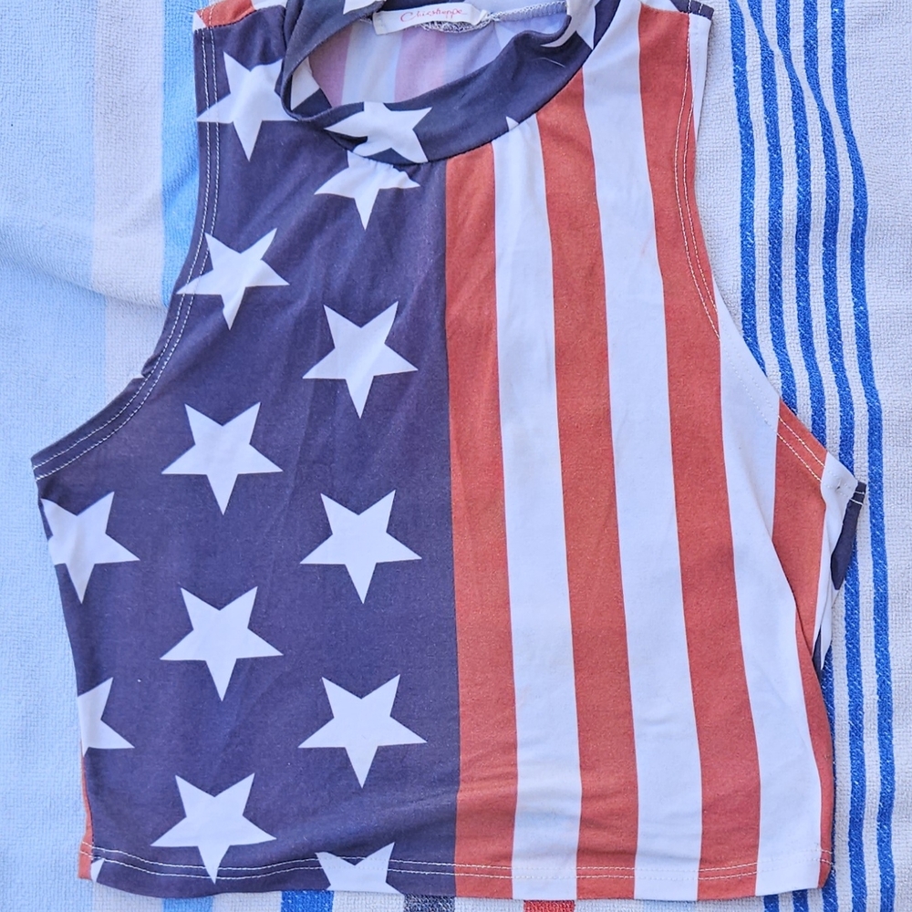 American Flag Sleeveless Top